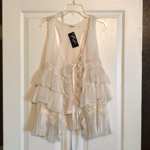 NWT Cream Lace Vest